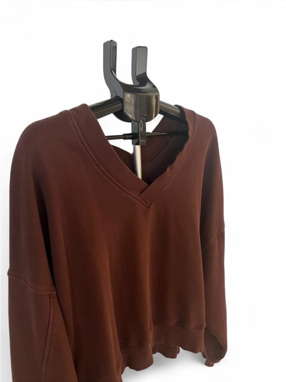 Aerie Brown V-Neck Pullover Sweatshirt Women's XL